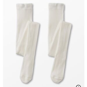 Hanna Andersson White Ribbed Tights